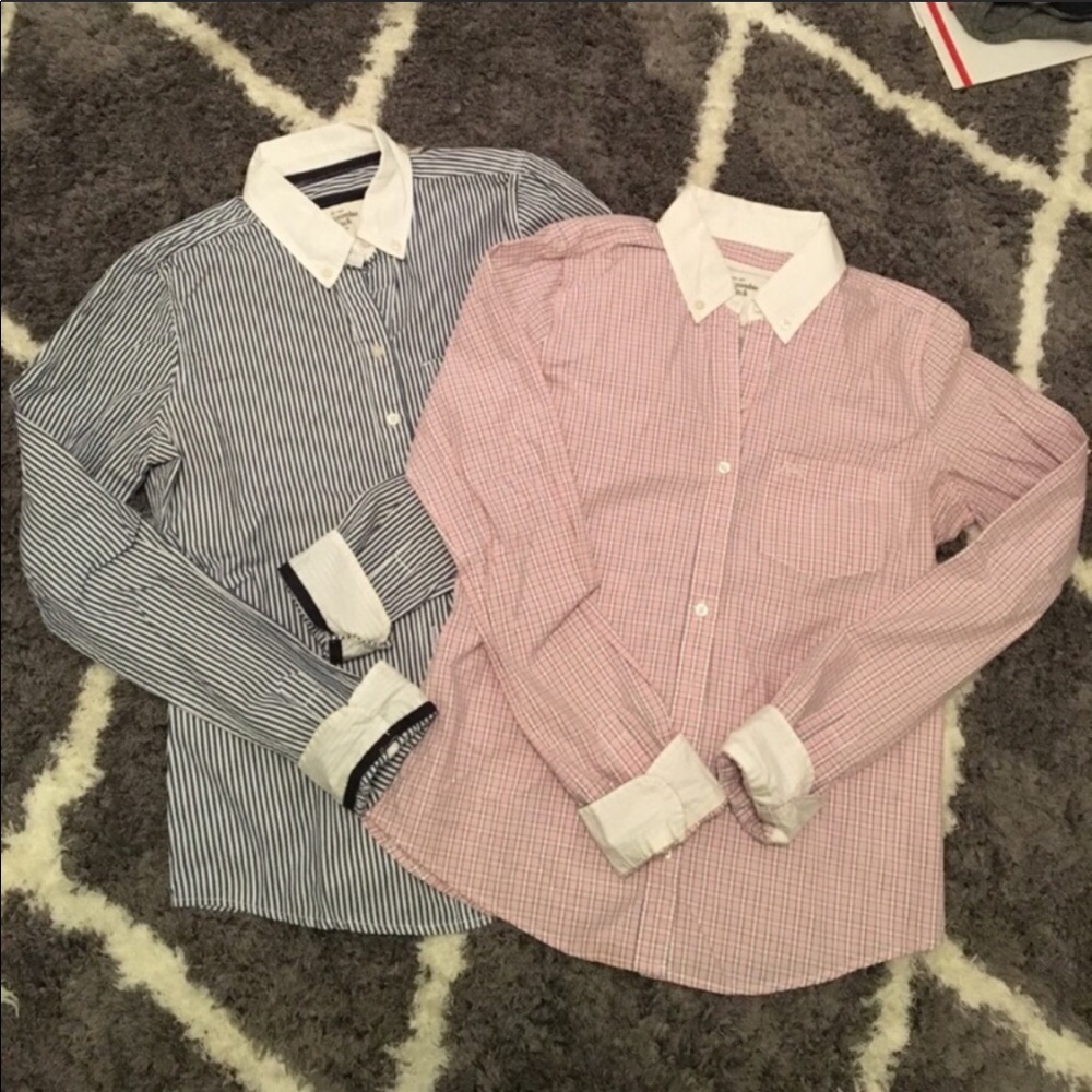 Abercrombie &Fitch plaid & stripe buttondown shirt